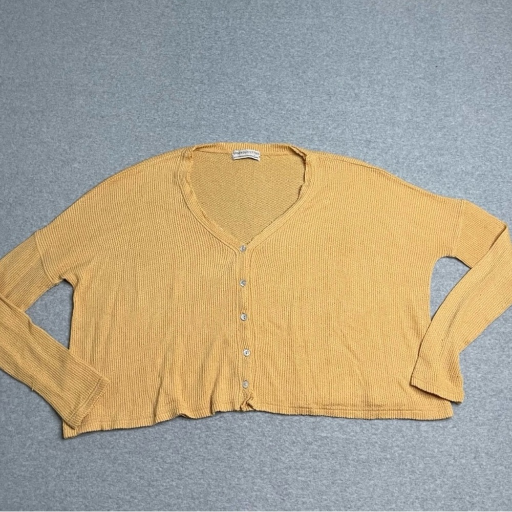 Urban Outfitters Yellow Cropped Cardigan Sweater